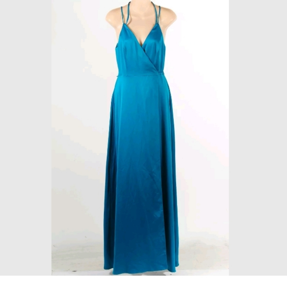 Aidan Mattox Teal  Asymmetric Dress